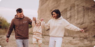 Family walking together outdoors