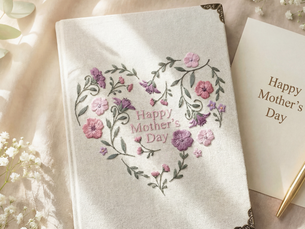 Personalized Mother's Day embroidered book preview